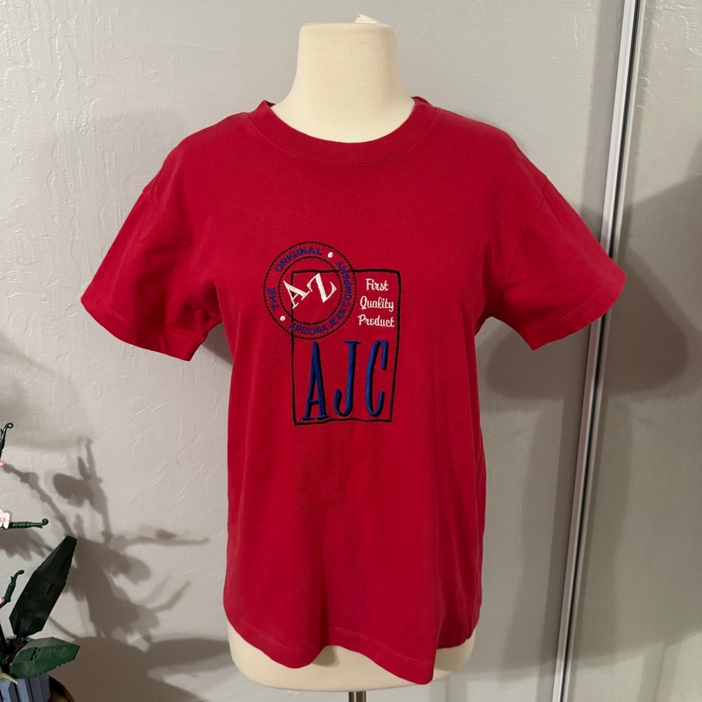 Vintage Y2K Arizona Jean Company Red & Blue Tee